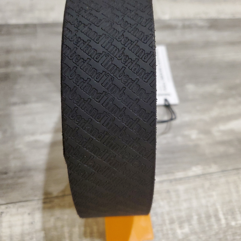 Timberland Men's Casual Leather Belt Black Logo Size 38